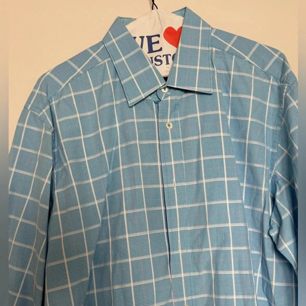 Men Bugatchi Large Classic Fit Long Sleeve Button up Shirt (fits XL 24’ Chest)